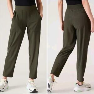 Athleta Brooklin Mid Rise ankle utility pants in aspen olive